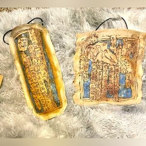 Antique Malaysia handcrafted TENMOKU Pottery Studio Wall Vases-Set of 2 Pottery